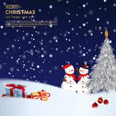 Merry Christmas background. Winter Holiday Posters or banners design in modern realistic style