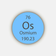 Osmium symbol. Chemical element of the periodic table. Vector illustration.