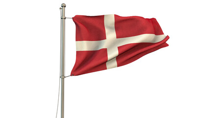 Fototapeta na wymiar Denmark Flag, Kingdom of Denmark