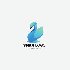 illustration swan logo gradient colorful