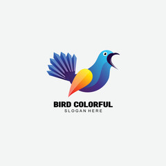 Obraz premium illustration design bird logo colorful