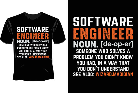 Software engineer noun T Shirt Design, Software Developer