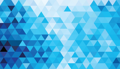 Abstract geometry triangle blue and white mosaic texture background pattern..