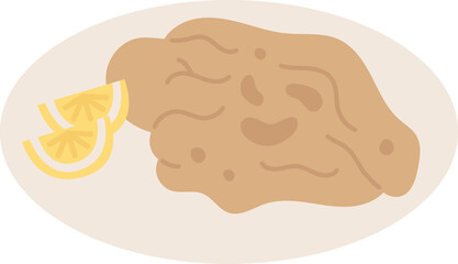 cotoletta alla milanese italian food clipart