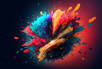 abstract bright colors exploding. Generative AI