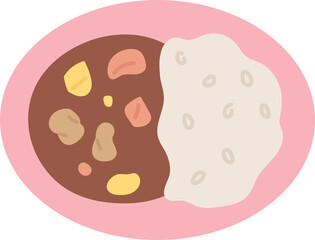 curry rice japanese food clipart