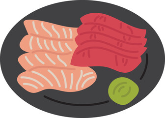 sashimi japanese food clipart
