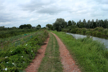 Walking Trail in the countryside - Parc Regional des caps et marais d'opales - Buysscheure - Nord -...