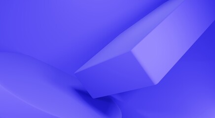 3d render, abstract shapes background, blue object and blue background, geometry design.