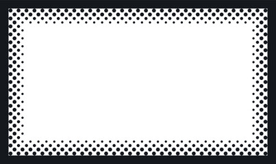 Black Silk print dotted on auto glass. A black frame made of circles.