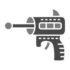 Space Gun Greyscale Glyph Icon