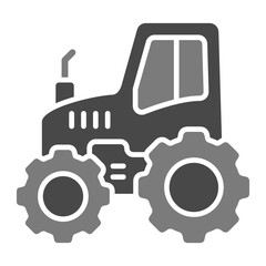 Tractor Greyscale Glyph Icon