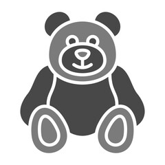 Teddy Bear Greyscale Glyph Icon