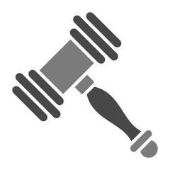 Hammer Greyscale Glyph Icon