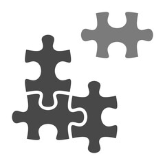 Puzzle Greyscale Glyph Icon