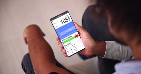 Patient Using Remote Continuous Glucose Blood Sugar