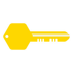 3d gold key isolated on white