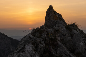 Sunset in Swiss alps