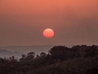 sunset over the mountains
