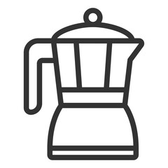 Geyser coffee maker - icon, illustration on white background, outline style