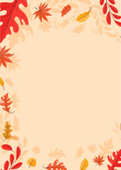Fototapeta na wymiar Colorful Autumn fall leaves floral background illustration