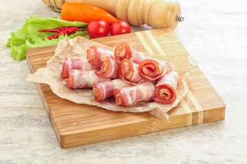 Bacon roll slice for breakfast