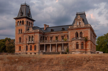 Old abandoned mansion haunted like a horror movie castle palace villa in Hungary