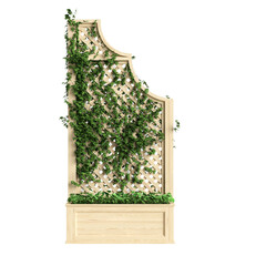 3d illustration of planter with trellis isolated on transparent background