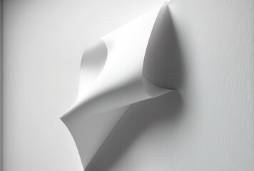 White note paper in close up on a white backdrop. Generative AI
