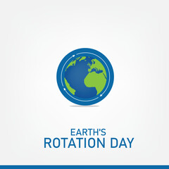 Vector Illustration of Earth's Rotation Day. Simple and Elegant Design