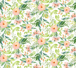 Watercolor Spring Greenery Peonies Roses Unicorn Delicate and bright watercolor for invitations