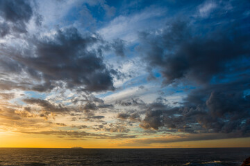 Ocean landscape with stormy clouds