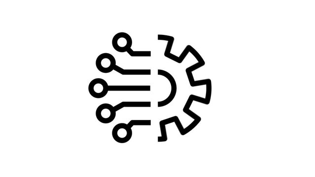 Engineering, development and innovation icon in outline design.