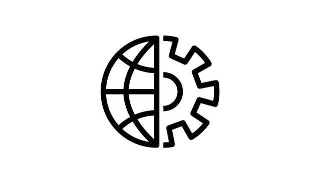 Engineering, development and innovation icon in outline design.