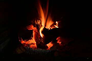 Getting warm near beautiful fire