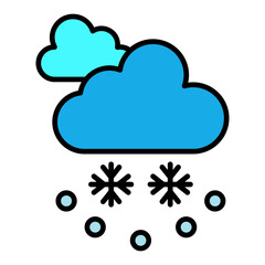 Snowfall Filled Line Icon