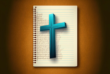 Obraz premium Christian cross note sticker in . Generative AI