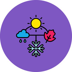 Seasons Multicolor Circle Filled Line Icon