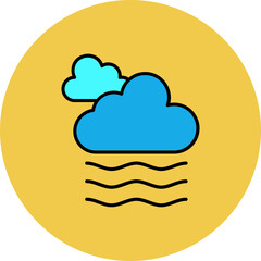 Fog Multicolor Circle Filled Line Icon