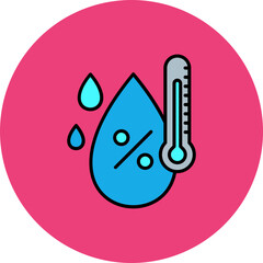 Humidity Multicolor Circle Filled Line Icon