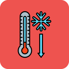 Low Temperature Multicolor Round Corner Filled Line Icon