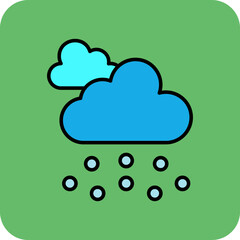 Hail Multicolor Round Corner Filled Line Icon