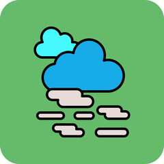 Haze Multicolor Round Corner Filled Line Icon