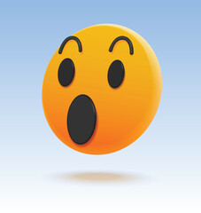 Face emoji with Open Mouth. 3d vector