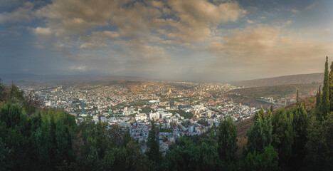 Fototapeta premium view of tbilisi city from above, georgia