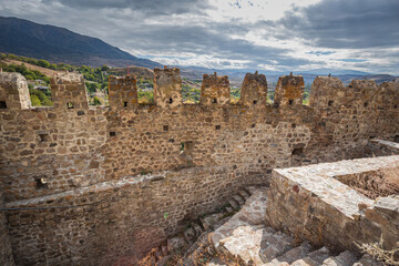 walls of a medieval castle from the inside