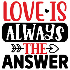 Love is Always the Answer   T shirt design Vector File