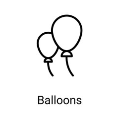 Balloons icons with white background.

