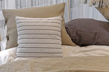 Pillows at bed