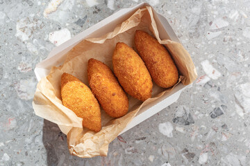 Chicken Kiev Cutlets. Breaded Chicken Kiev breast stuffed with cheese.